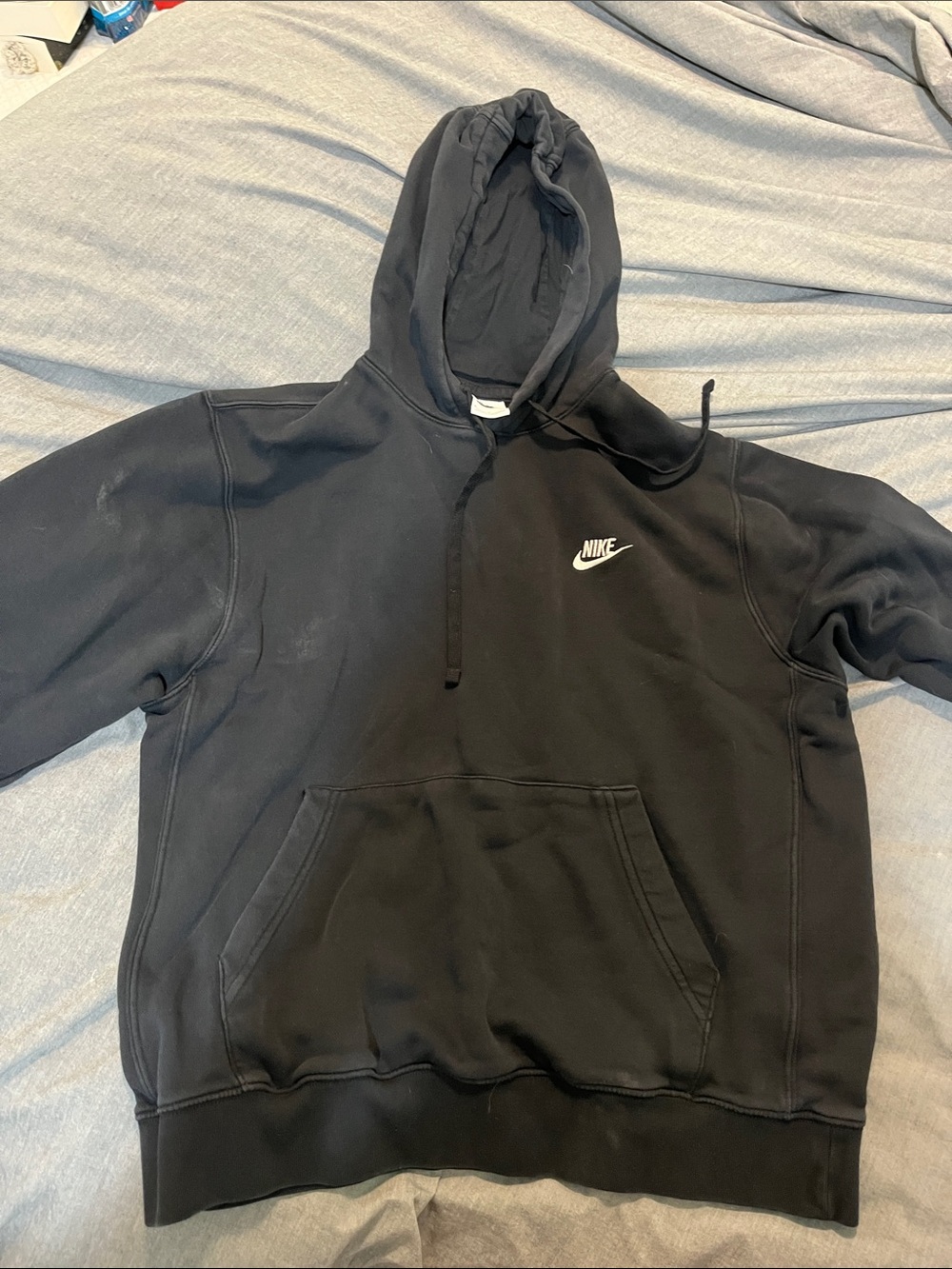 Nike Black Hoodie with White Swoosh Logo